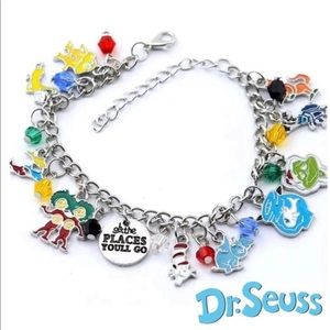 Disney Dr Seuss cartoon places you will go pendant bead Dan charm bracelet